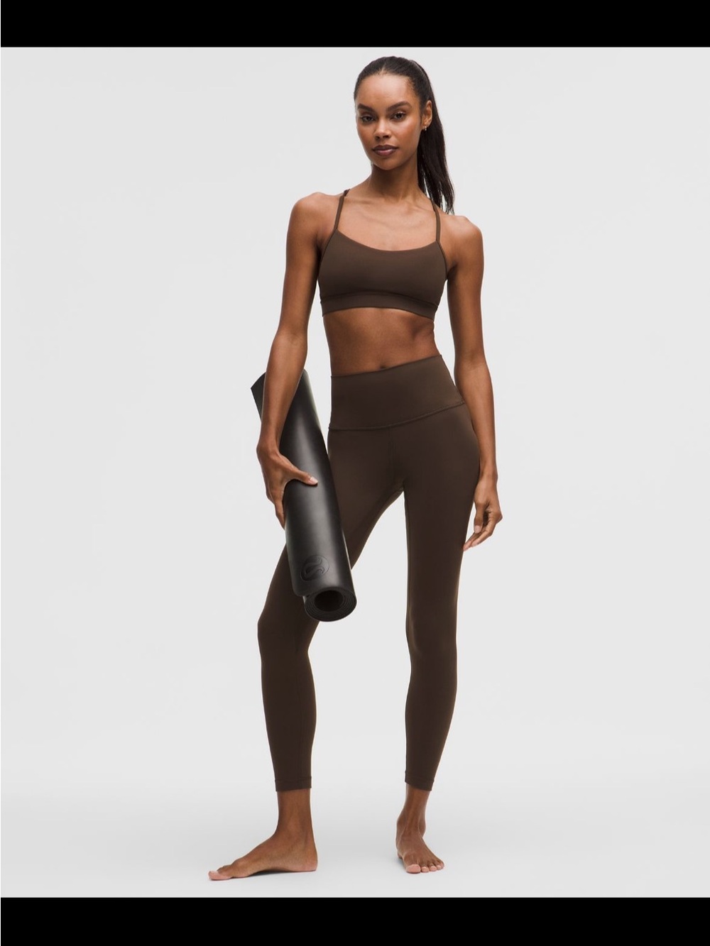 lululemon athletica Brown High-Rise Leggings with Strappy Sports Bra